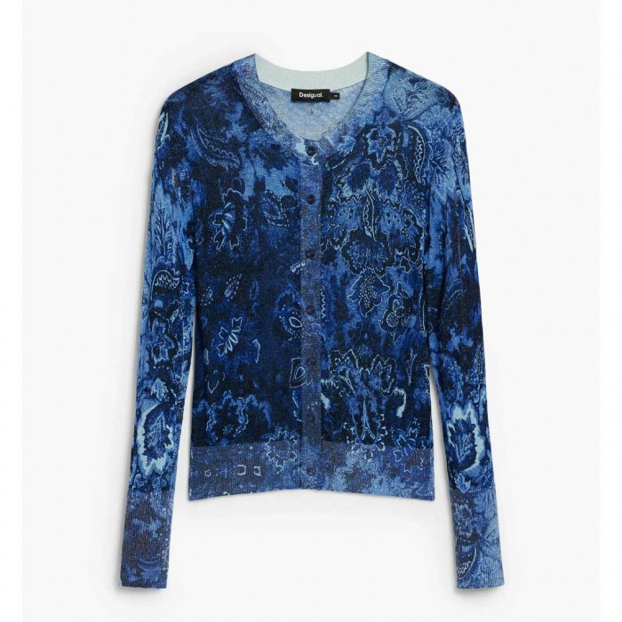 DESIGUAL WOMAN CARDIGAN KASSIDY BLUE/BLACK