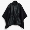 DESIGUAL WOMAN PONCHO LEATHER BLACK