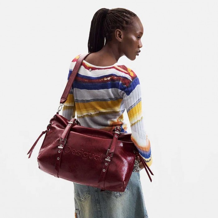 DESIGUAL WOMAN Large shopper bag DARK RED