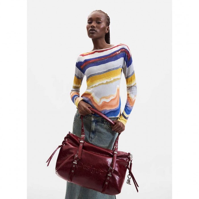 DESIGUAL WOMAN Large shopper bag DARK RED
