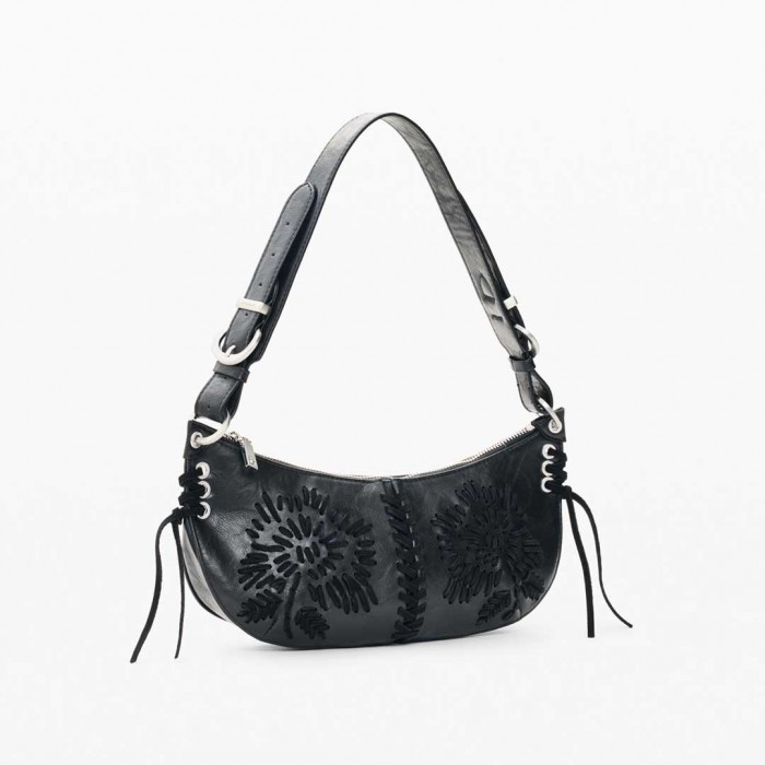 DESIGUAL WOMAN Medium Embroidered Bag BLACK