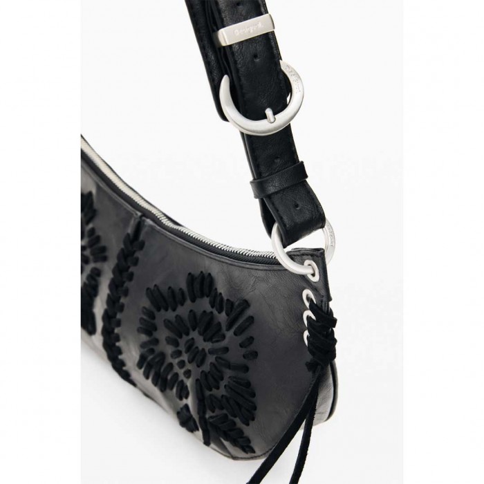 DESIGUAL WOMAN Medium Embroidered Bag BLACK