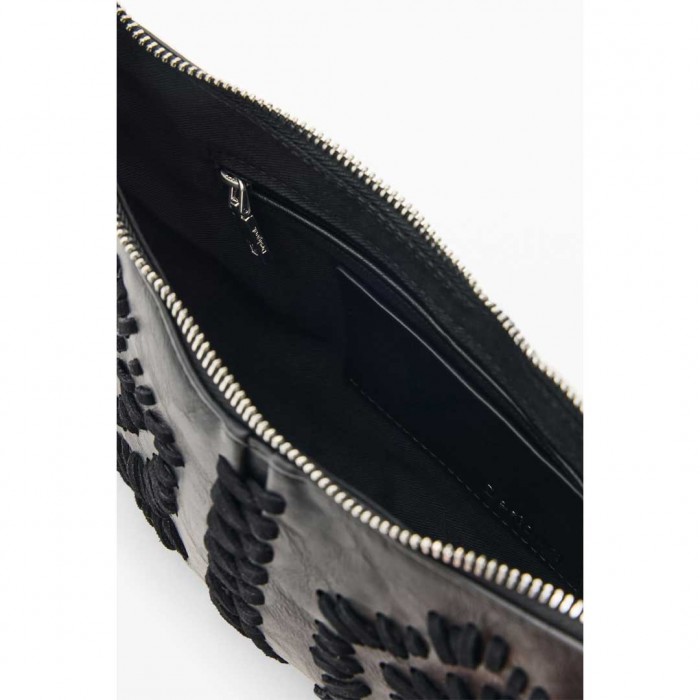 DESIGUAL WOMAN Medium Embroidered Bag BLACK