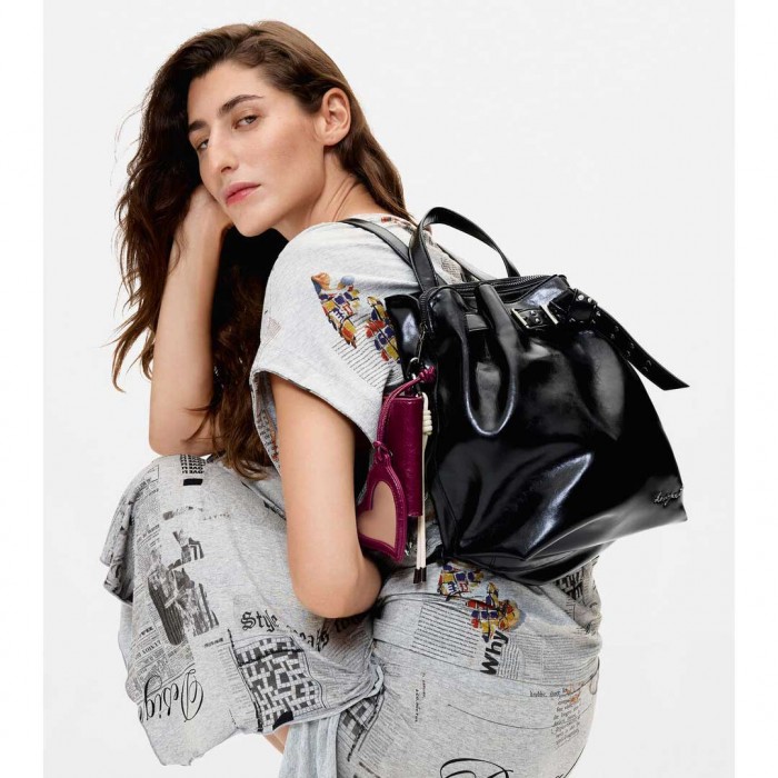 DESIGUAL WOMAN Mini small backpack BLACK