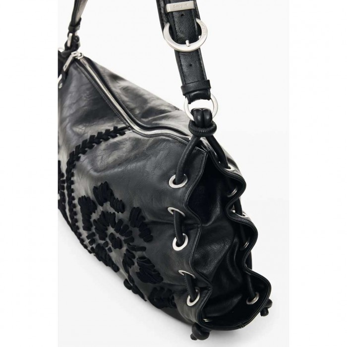 DESIGUAL WOMAN Medium Embroidered Bag BLACK 1