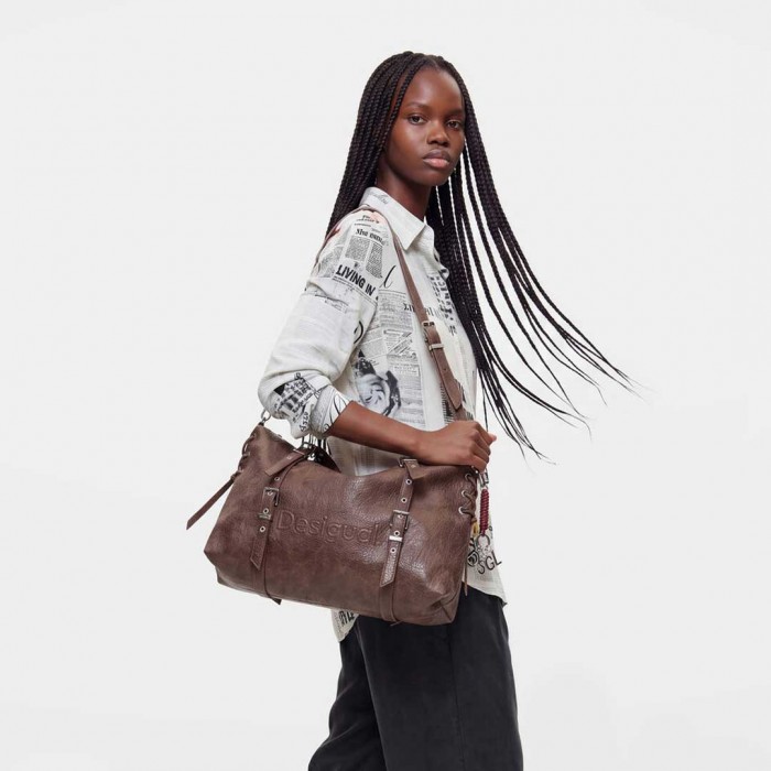 DESIGUAL WOMAN Medium shopping bag BROWN
