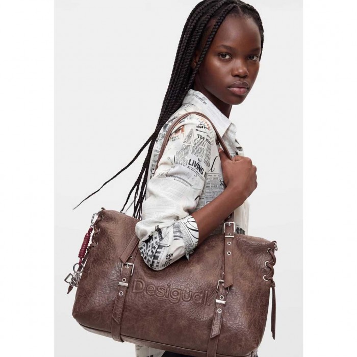 DESIGUAL WOMAN Medium shopping bag BROWN