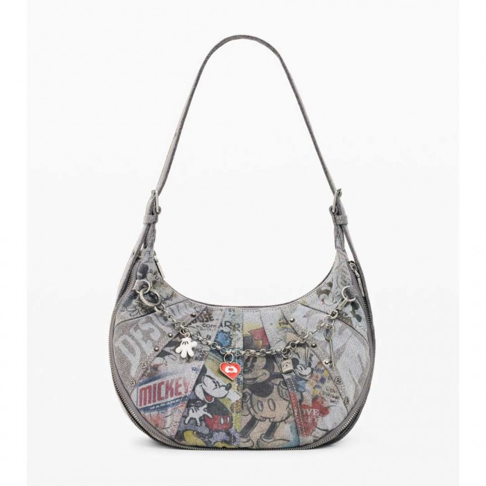 DESIGUAL WOMAN Medium Mickey™ Denim Bag GRAY