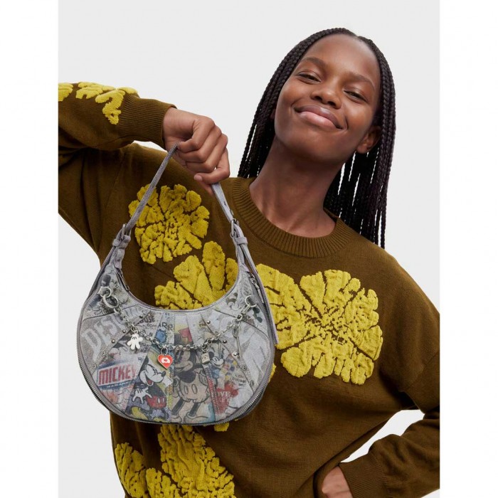 DESIGUAL WOMAN Medium Mickey™ Denim Bag GRAY