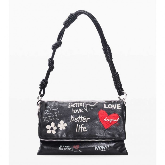 DESIGUAL WOMAN Medium Quilted Bag BLACK 2