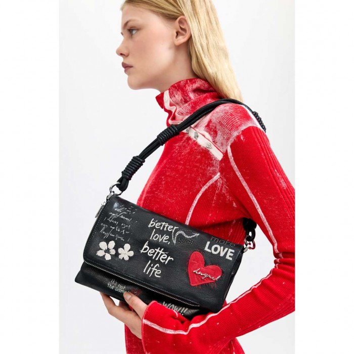 DESIGUAL WOMAN Medium Quilted Bag BLACK 2