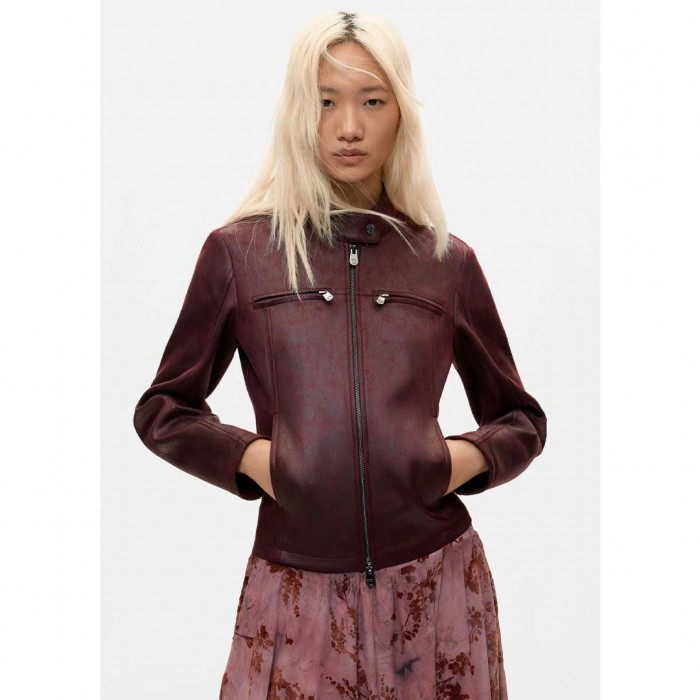 DESIGUAL WOMAN Jacket Leather Effect BORDO