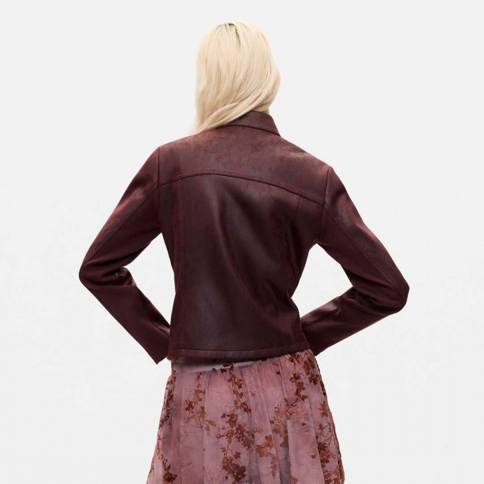 DESIGUAL WOMAN Jacket Leather Effect BORDO