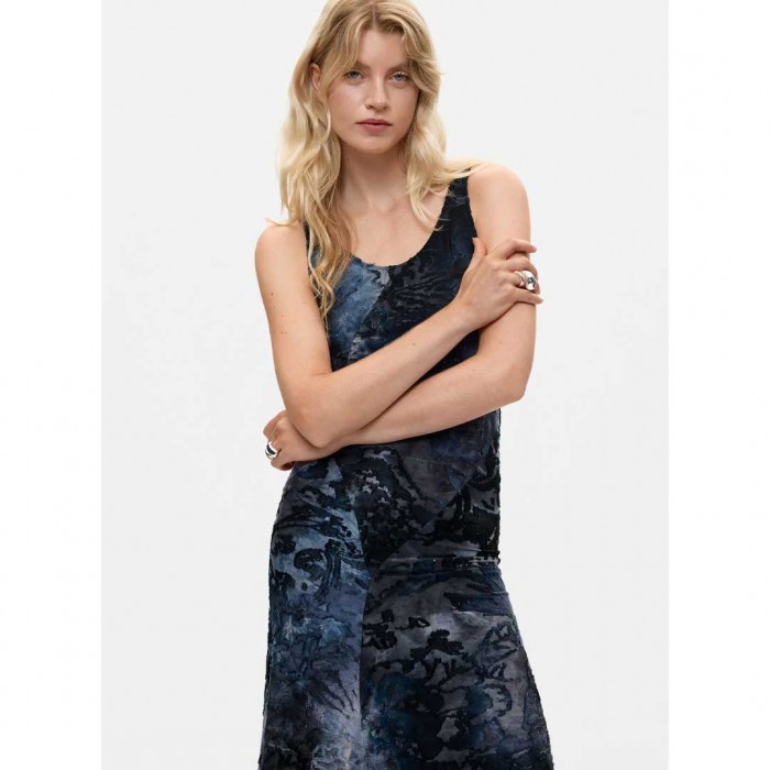 DESIGUAL WOMAN LONG DRESS 2 IN 1 DARK BLUE