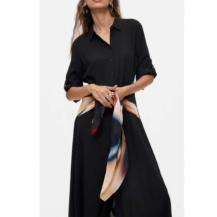 DESIGUAL WOMAN Midi Shirt Dress BLACK
