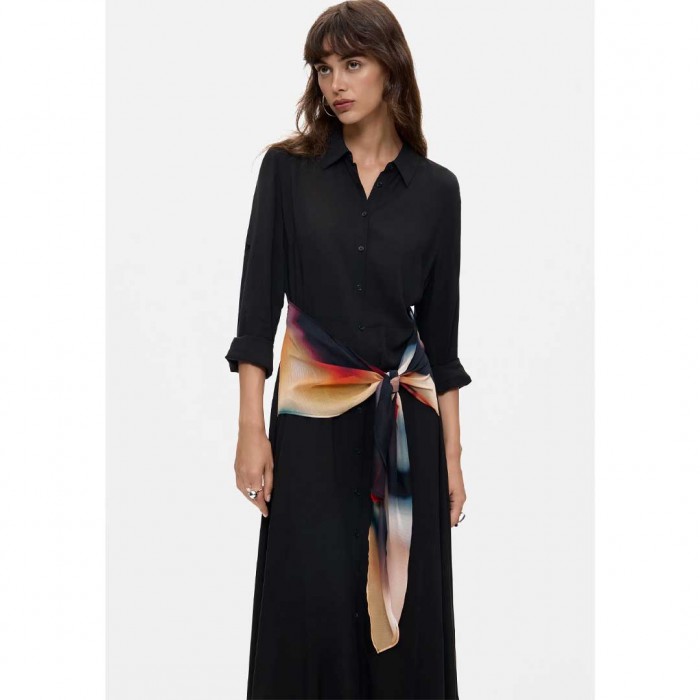 DESIGUAL WOMAN Midi Shirt Dress BLACK