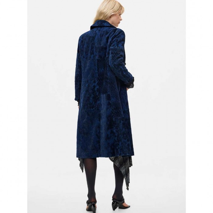 DESIGUAL WOMAN Straight jacquard coat BLUE