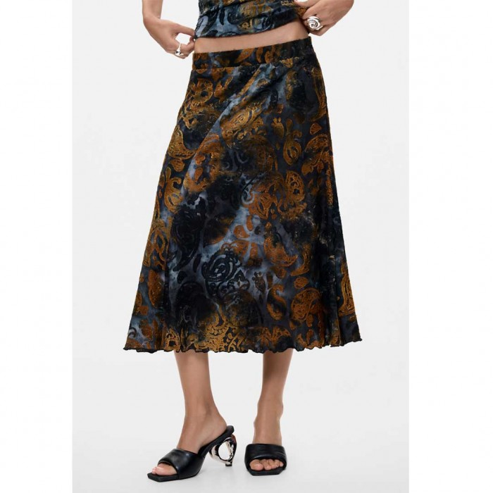 DESIGUAL WOMAN LONG SKIRT DUBLIN BLUE