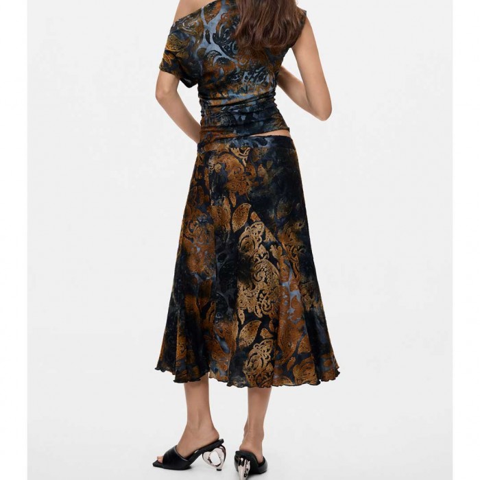 DESIGUAL WOMAN LONG SKIRT DUBLIN BLUE