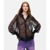 DESIGUAL WOMAN Sheer Floral Blouse BLACK