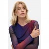 DESIGUAL WOMAN Draped tulle T-shirt BLUE