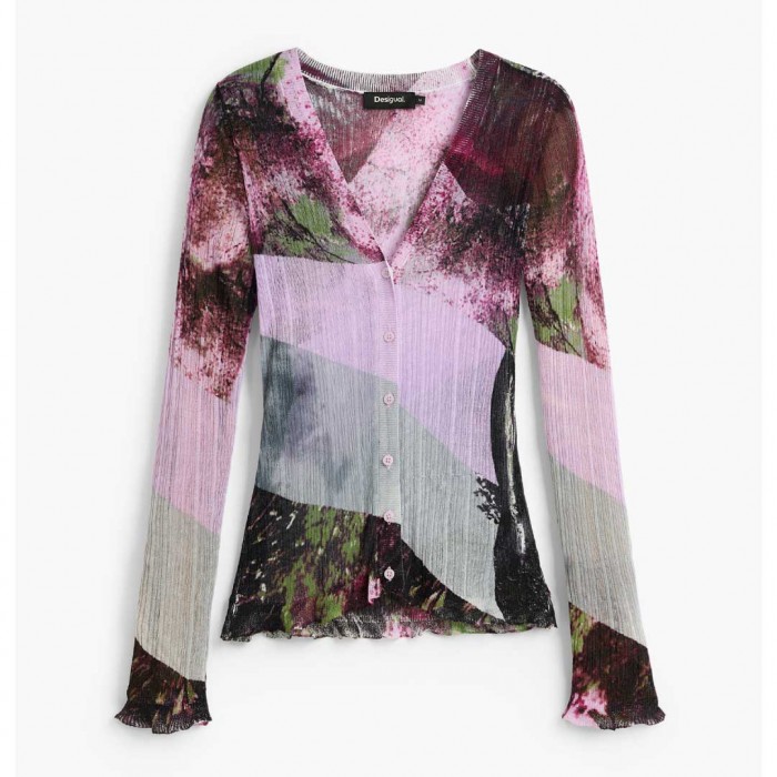 DESIGUAL WOMAN Printed v-neck sweater