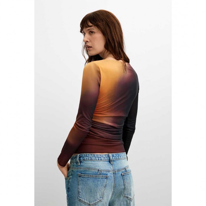 DESIGUAL WOMAN BLOUSE BERLIN ORANGE/BLACK