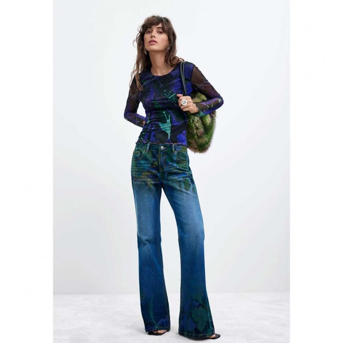 DESIGUAL WOMAN Printed tulle T-shirt M. C. Lacroix