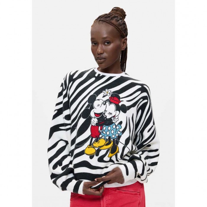 DESIGUAL WOMAN PULLOVER MICKEY BLACK/WHITE