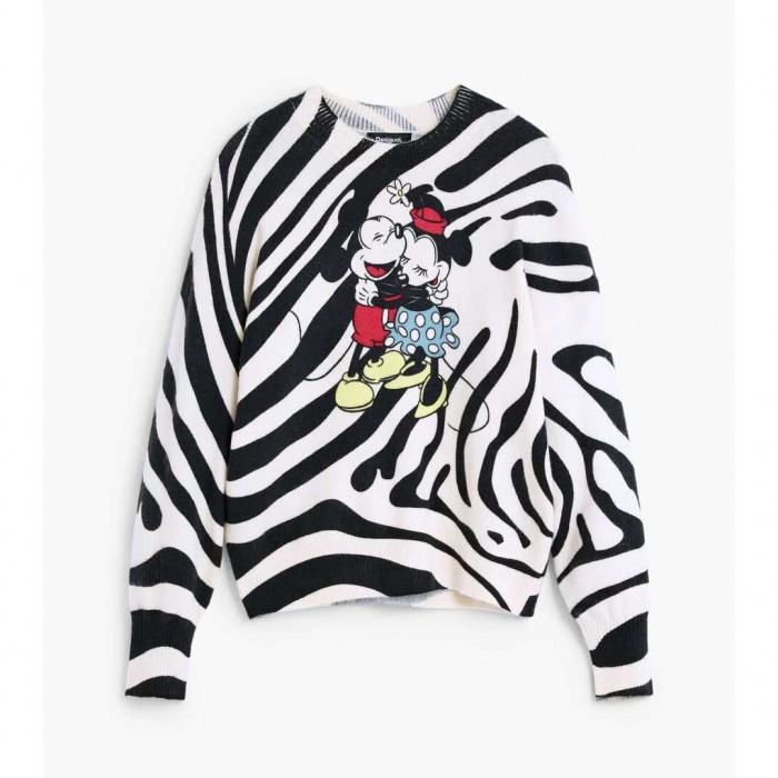 DESIGUAL WOMAN PULLOVER MICKEY BLACK/WHITE
