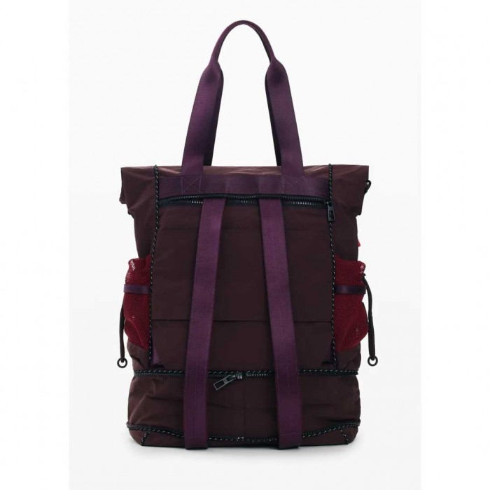 DESIGUAL WOMAN Medium waxed multi-position backpack BORDO