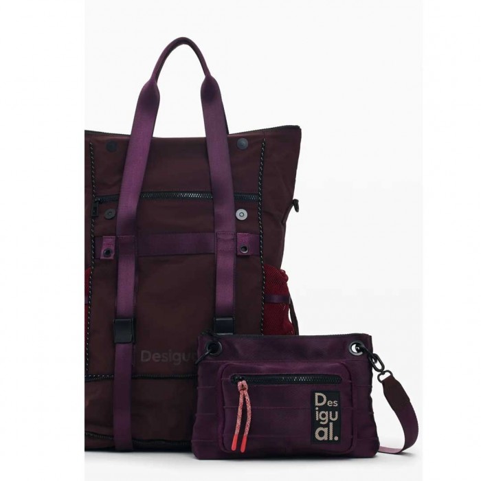 DESIGUAL WOMAN Medium waxed multi-position backpack BORDO