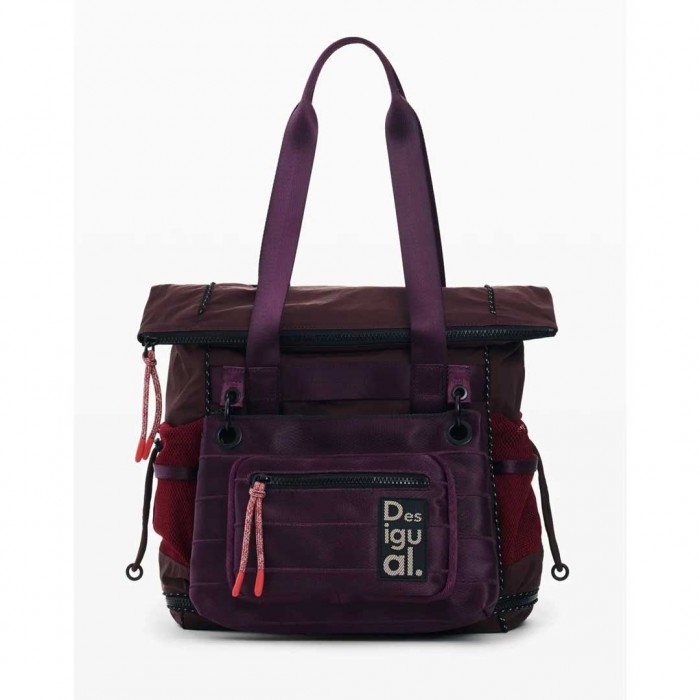 DESIGUAL WOMAN Medium waxed multi-position backpack BORDO