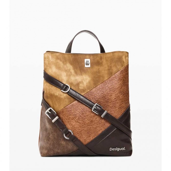 DESIGUAL WOMAN Padded medium backpack BROWN