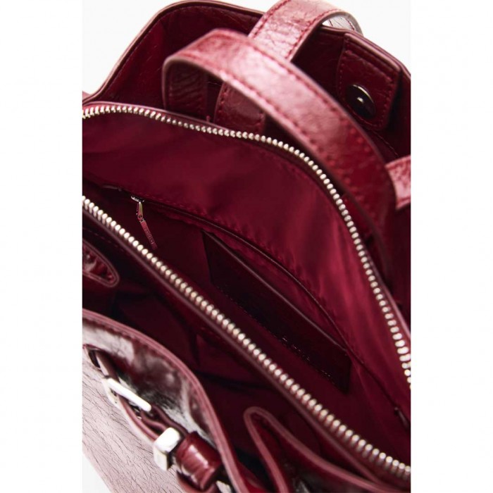 DESIGUAL WOMAN BAG LOGO LUENA DARK RED