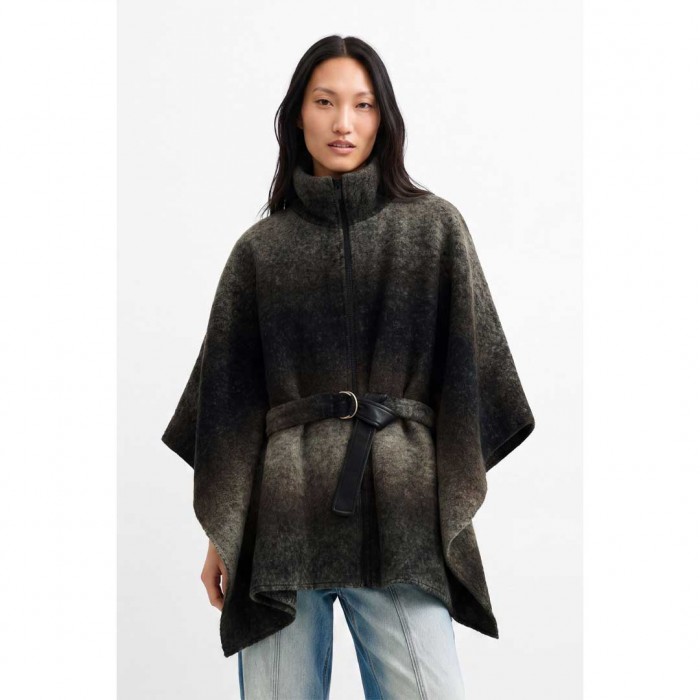 DESIGUAL WOMAN PONCHO GRAY/BLACK