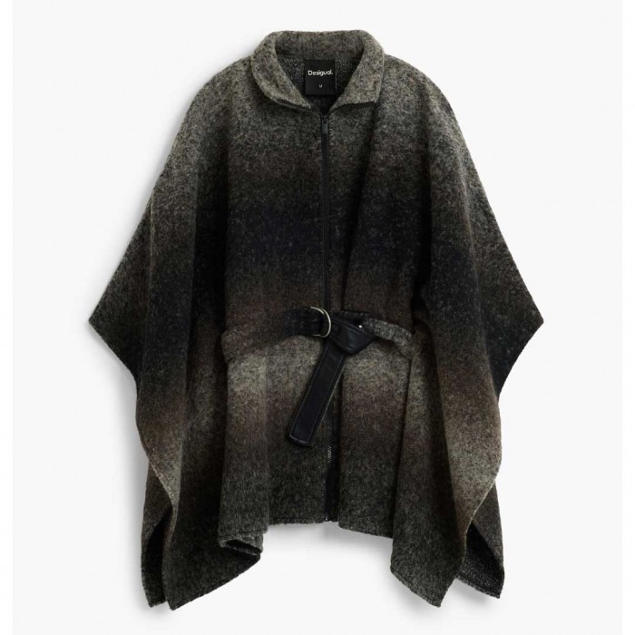 DESIGUAL WOMAN PONCHO GRAY/BLACK