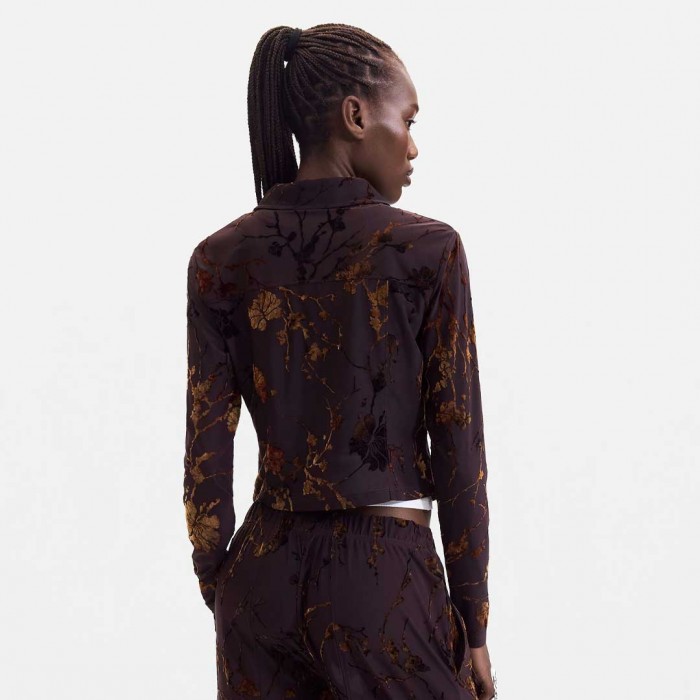 DESIGUAL WOMAN Long-sleeved knit t-shirt BROWN