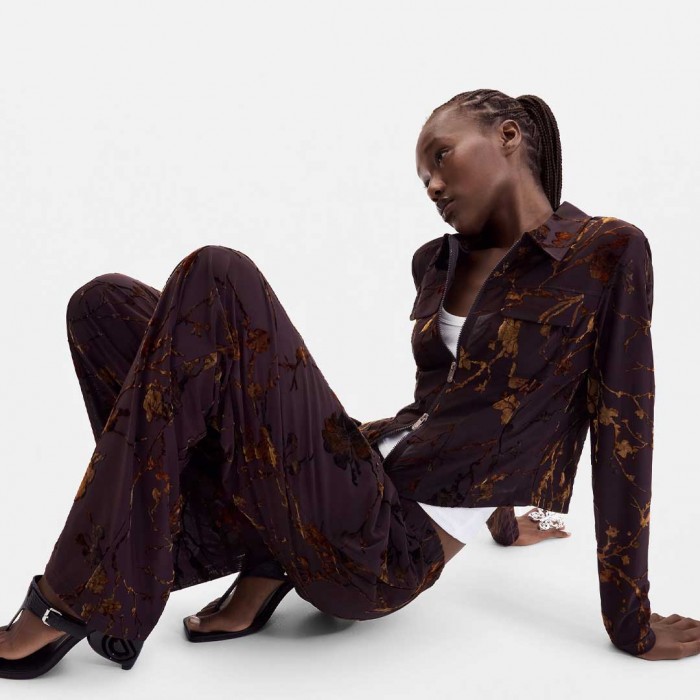 DESIGUAL WOMAN Long-sleeved knit t-shirt BROWN