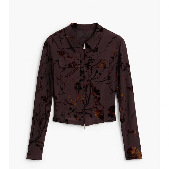 DESIGUAL WOMAN Long-sleeved knit t-shirt BROWN