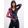 DESIGUAL WOMAN Printed Knit T-shirt M. C. Lacroix