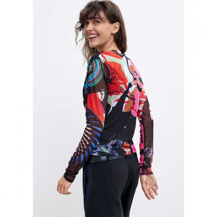 DESIGUAL WOMAN Printed Knit T-shirt M. C. Lacroix