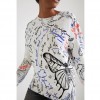 DESIGUAL Knit jumper pen effect WHITE