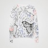 DESIGUAL Knit jumper pen effect WHITE