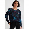 DESIGUAL Blouse puffed sleeves BLACK