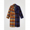 DESIGUAL Long loose coat tartan 