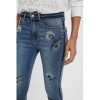 Skinny embroidered floral jeans DESIGUAL