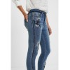 Skinny embroidered floral jeans DESIGUAL