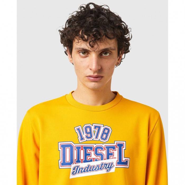 DIESEL Sweatshirt with Diesel Industry print YELLOW