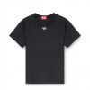 DIESEL Cotton T-shirt with metallic Oval D BLACK DIESEL Cotton T-shirt with metallic Oval D BLACK